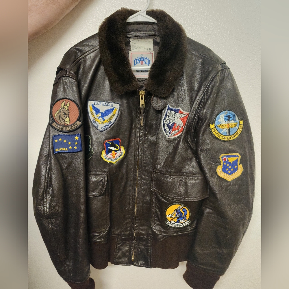 DSCP G-1 leather flight jacket WITH PATCHES